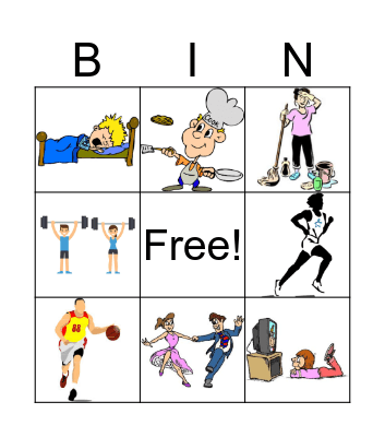 Daily Activities Bingo Card