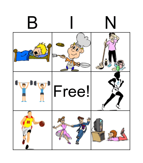 Daily Activities Bingo Card