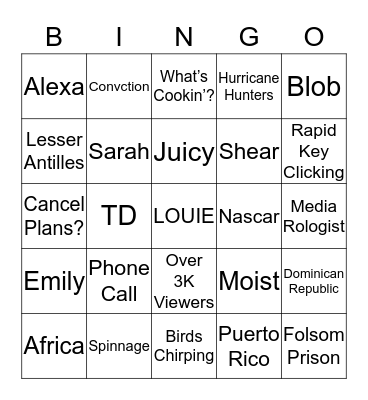 Drunk Donkey Bingo Card
