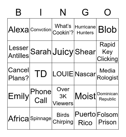 Drunk Donkey Bingo Card