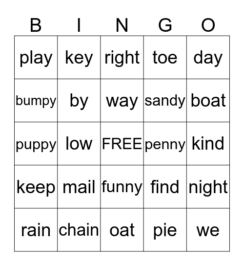 First Grade Bingo Unit 4 Bingo Card