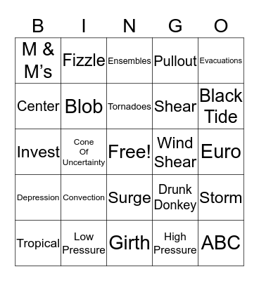 Drunk Donkey Bingo Card