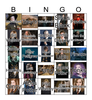 Harry Potter Bingo Card