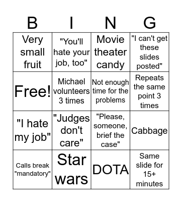 UCC 2 with Professor David Ruiz Bingo Card