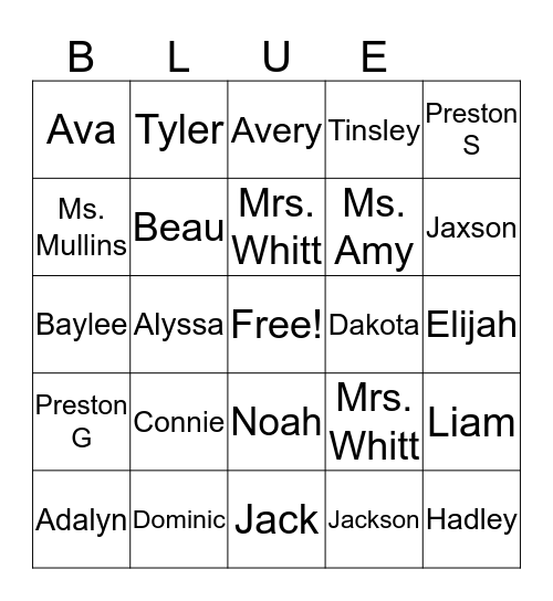 After School Bingo Card