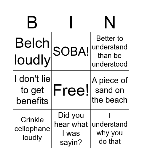 Avelino Bingo Card