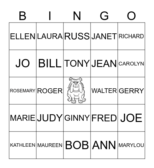 ROCKLAND 60th HIGH SCHOOL REUNION Bingo Card