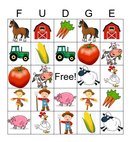FUDGE BINGO Card