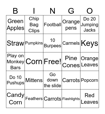 HLCS FALL BINGO Card