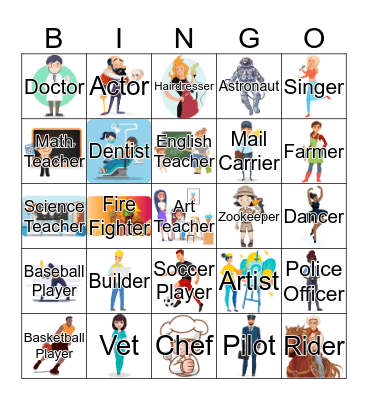 I want to be... Bingo Card