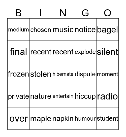 Red 131 Bingo Card