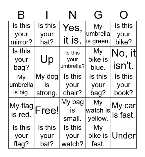 Is this your watch? Bingo Card