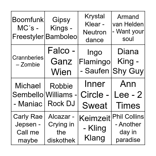 Geburtstagsbingo Card