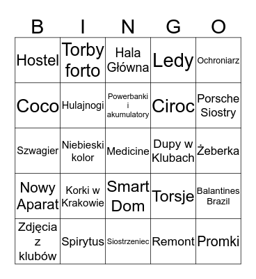 Szwagrowe Bingo Card