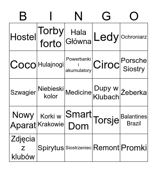 Szwagrowe Bingo Card