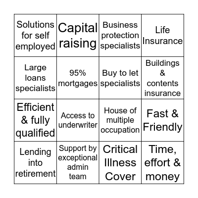 The Money Consultancy Bingo Card