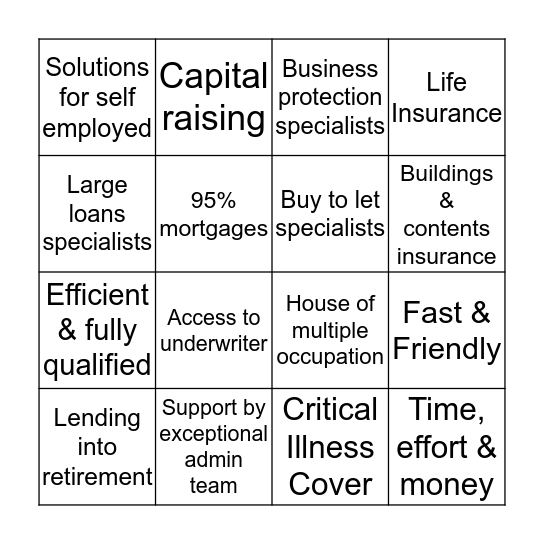 The Money Consultancy Bingo Card