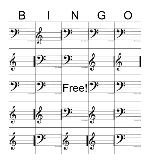 Music Note Bingo Card