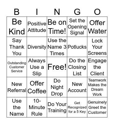 Employee Appreciation Week! Bingo Card