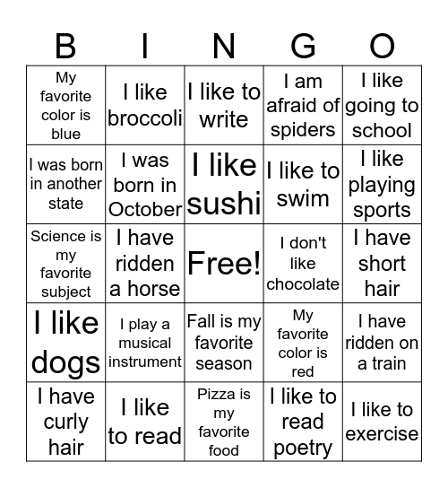 BINGO Card