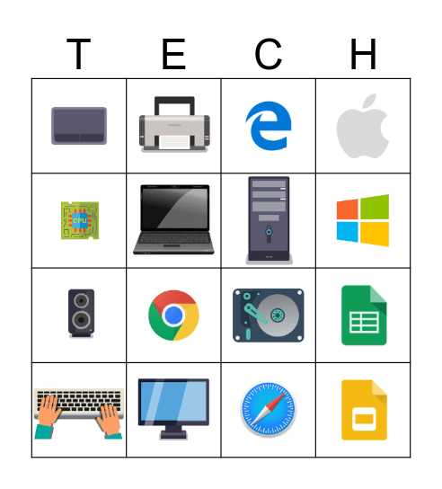 Technology Bingo Card