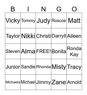 Easter Family Reunion Bingo Card