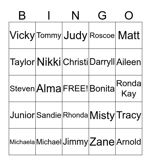 Easter Family Reunion Bingo Card