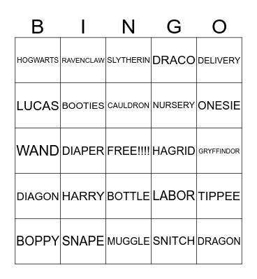 Baby Bingo! Bingo Card