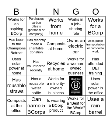 Find someone who... Bingo Card