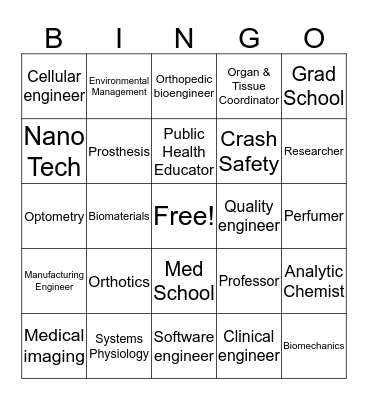 BioMed BINGO! Bingo Card