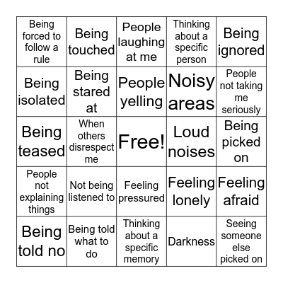 Behavioral Triggers Bingo Card