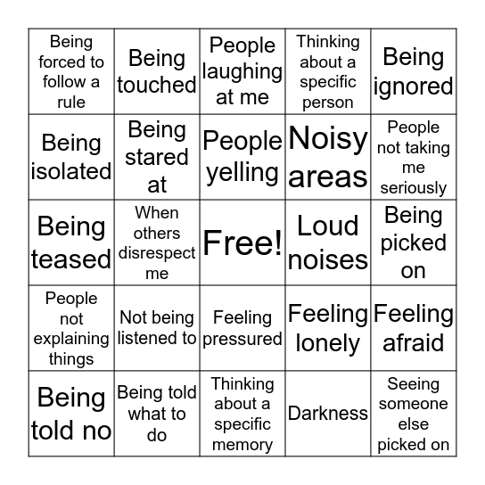 Behavioral Triggers Bingo Card