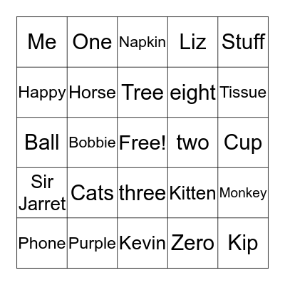ALL ABOUT ME Bingo Card