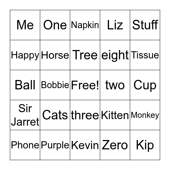 ALL ABOUT ME Bingo Card