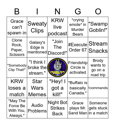 KRW BINGO: THE SEQUEL Bingo Card