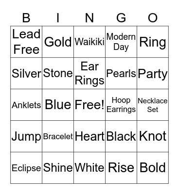 Paparazzi Bingo Card