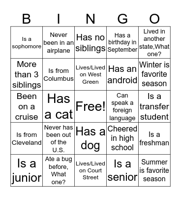 Find Someone Who... Bingo Card