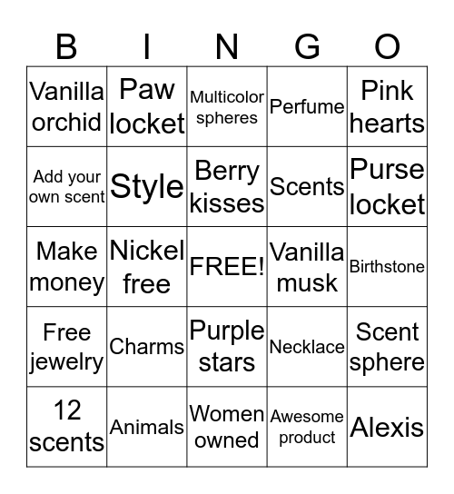 Vessel Bingo Card