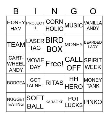 NAVIENT Bingo Card