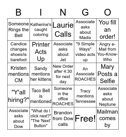 Elwood Staffing Bingo Card