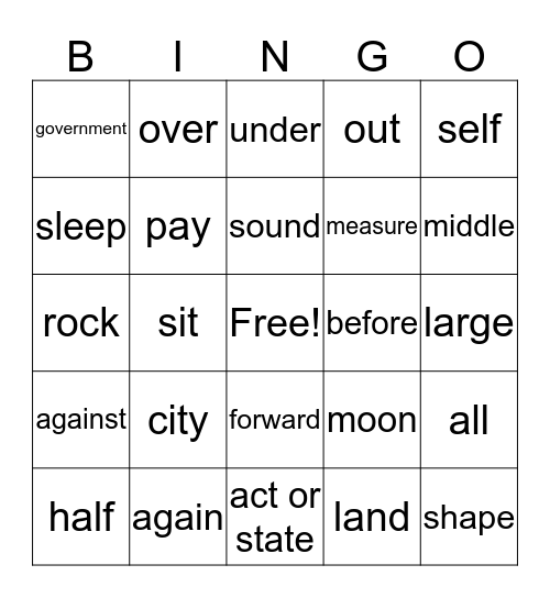 6th Grade STEMS BINGO Review Bingo Card