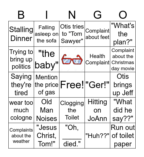 Old People Bingo Card