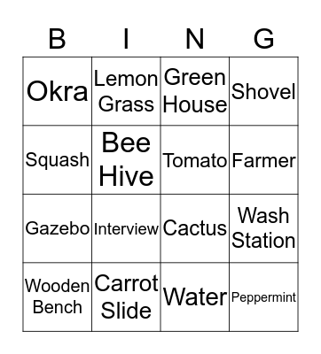 Good Sam Farm  Bingo Card