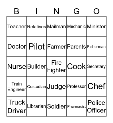 Everyday Heroes Bingo Card