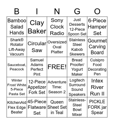 Julia' Bridal  Bingo Card