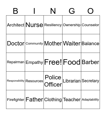 Customer Service and Community Resources  Bingo Card