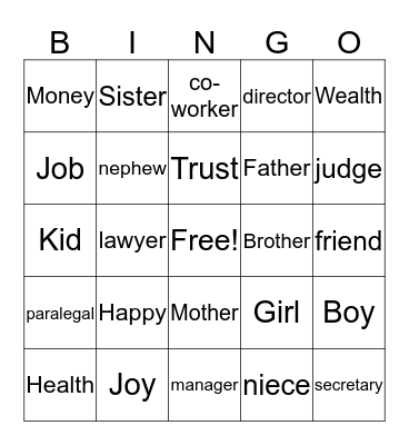 Resident Rights Bingo Card