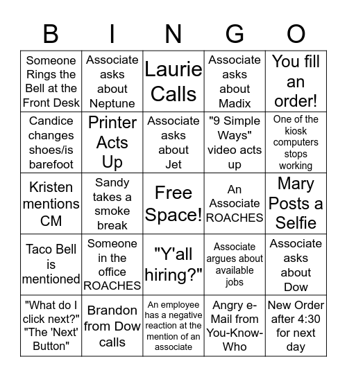 Elwood Staffing Bingo Card