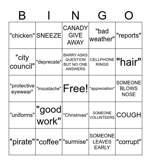 Humpday Bingo Card