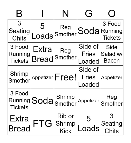 TOGO Bingo Card
